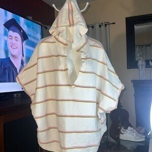 🛍️ Old Navy Hooded Striped Poncho Top Womens Size XXL